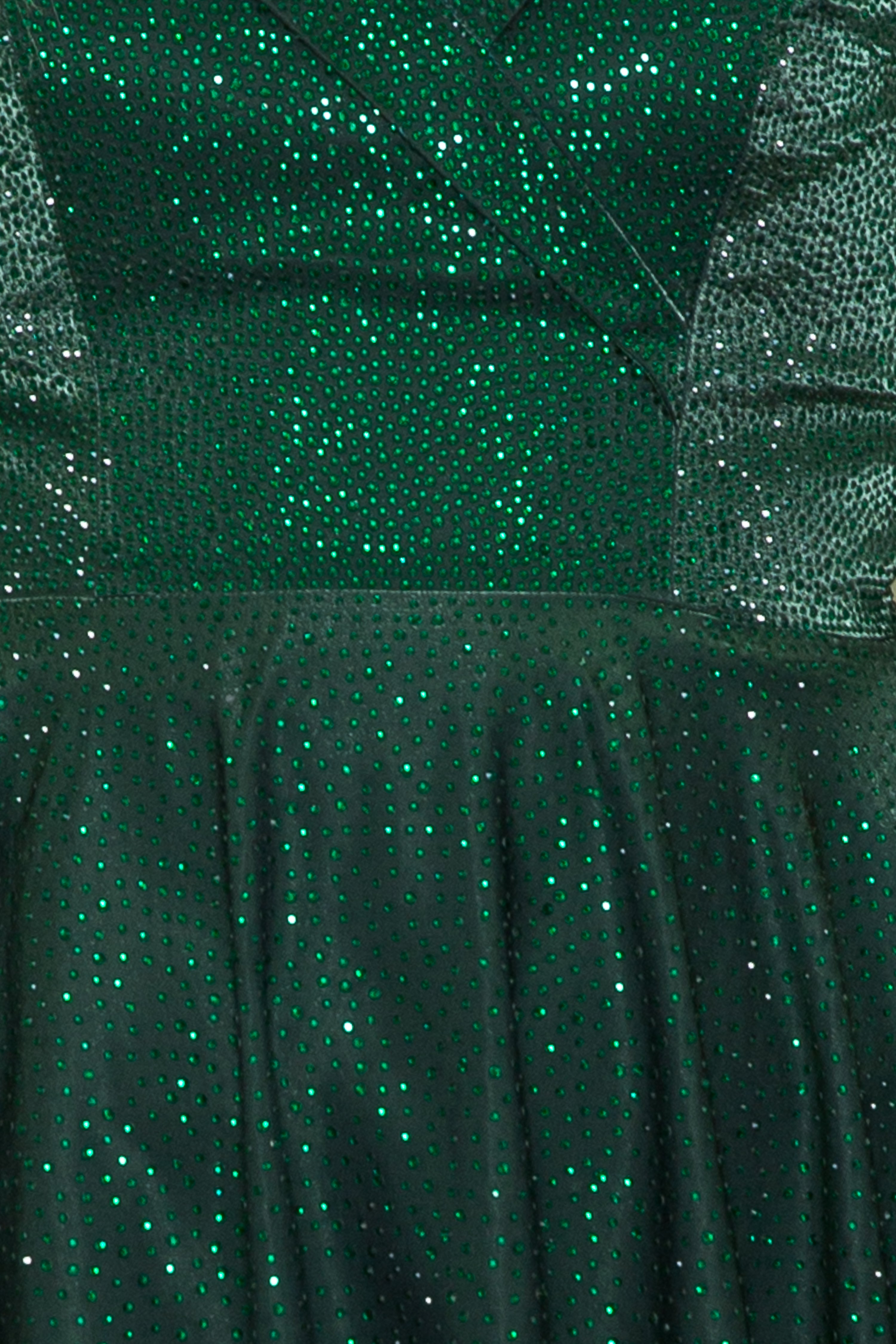 Vestido de talla grande con hombros descubiertos y diamantes de imitación de Poly USA W1112