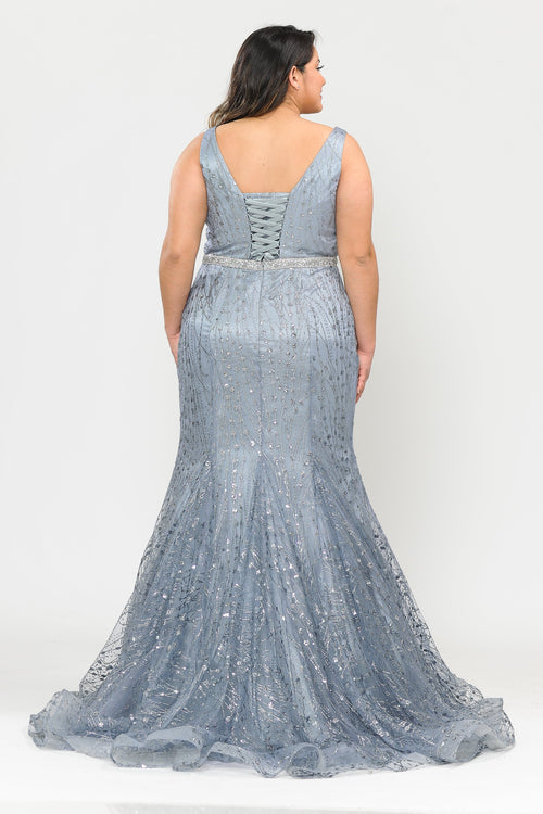 Poly USA Gunmetal Gray Long Formal Dresses