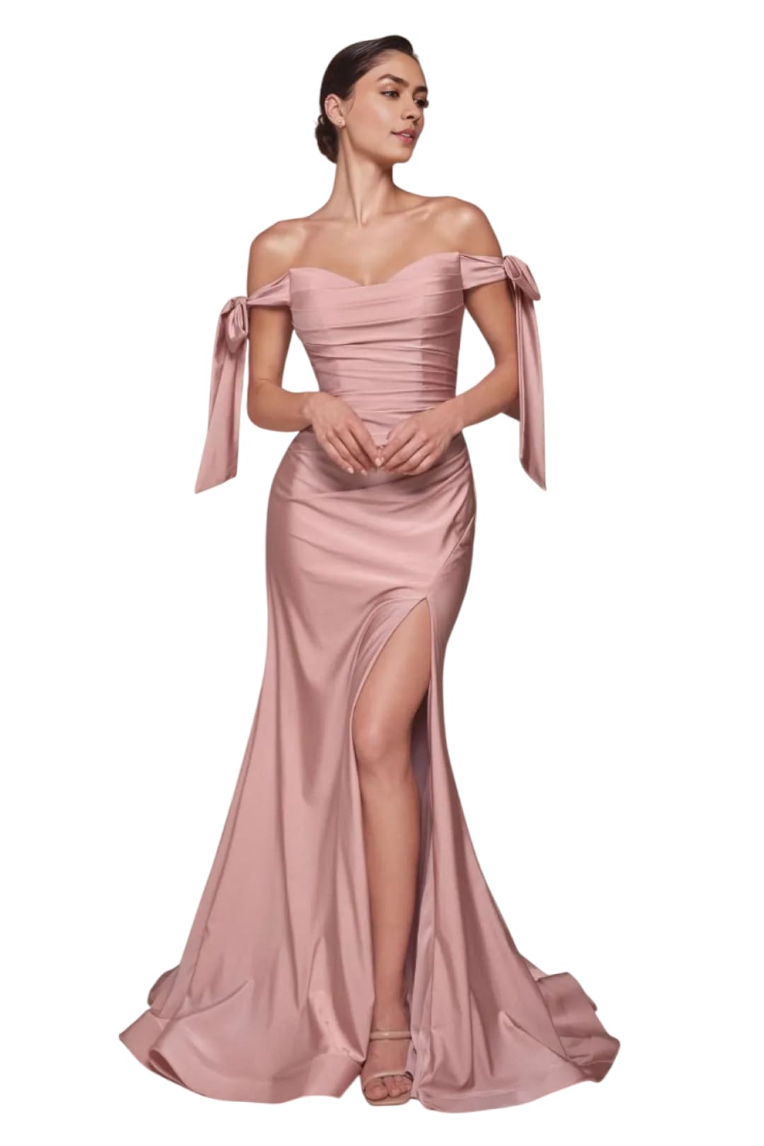 Plus Size Stretchy Bridesmaids Evening Gown 2025 Elegant Formal Dress - DUSTY ROSE / 18 - Dress