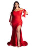 Plus Size Stretchy Bridesmaids Evening Gown 2025 Elegant Formal Dress - RED / 18 - Dress