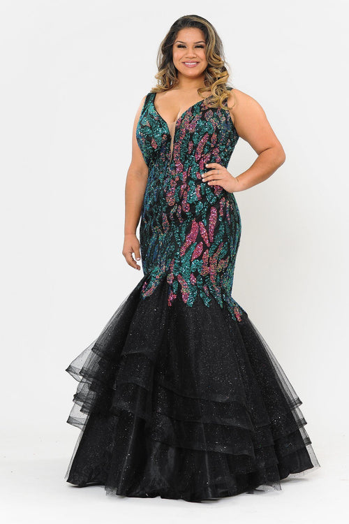Poly USA Multicolor Long Formal Dresses