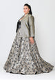 Poly USA JK1908 Plus Size Two Tone Metallic Formal Jacket
