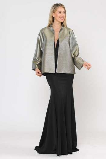 Poly USA JK1908 Plus Size Two Tone Metallic Formal Jacket