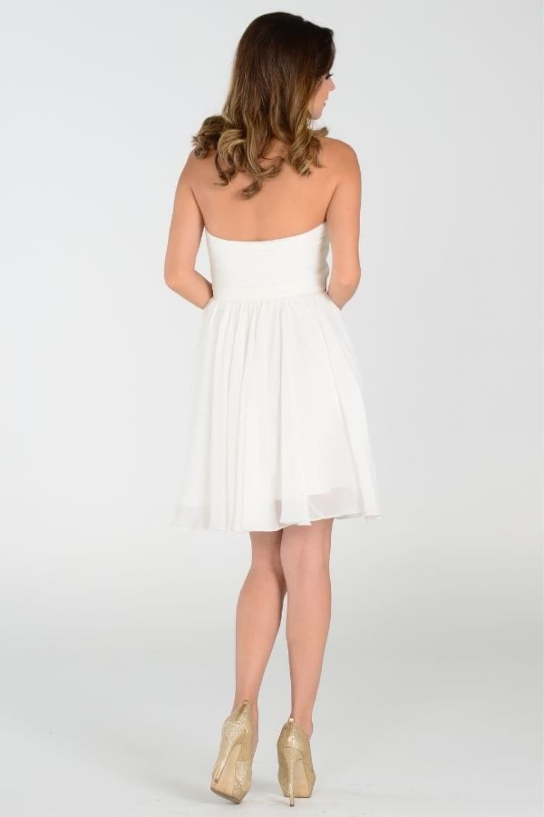 Poly USA 6744 Ruched Strapless Sweetheart Short Dress - Dress