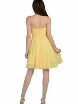 Yellow Bridesmaid Dresses - Inexpensive 6744 Ruched Strapless