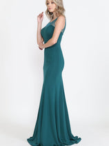 Green Bridesmaid Dresses-Inexpensive Poly USA 8148 Sleeveless Fitted