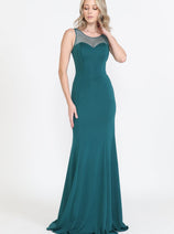Green Bridesmaid Dresses-Inexpensive Poly USA 8148 Sleeveless Fitted