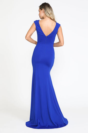 V-neckline Formal Evening Gown