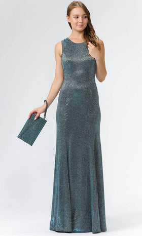 Long Sleeveless Glitter Mermaid Gown By Poly USA poly