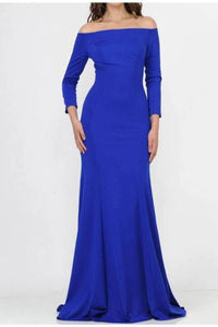 Long Sleeve Dresses - ROYAL BLUE / XS