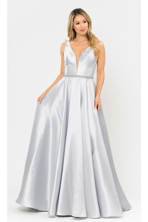 Red Carpet Formal Long Dress - SILVER / XS