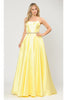 Special Occasion A-Line Formal Prom Dress - YELLOW / XS