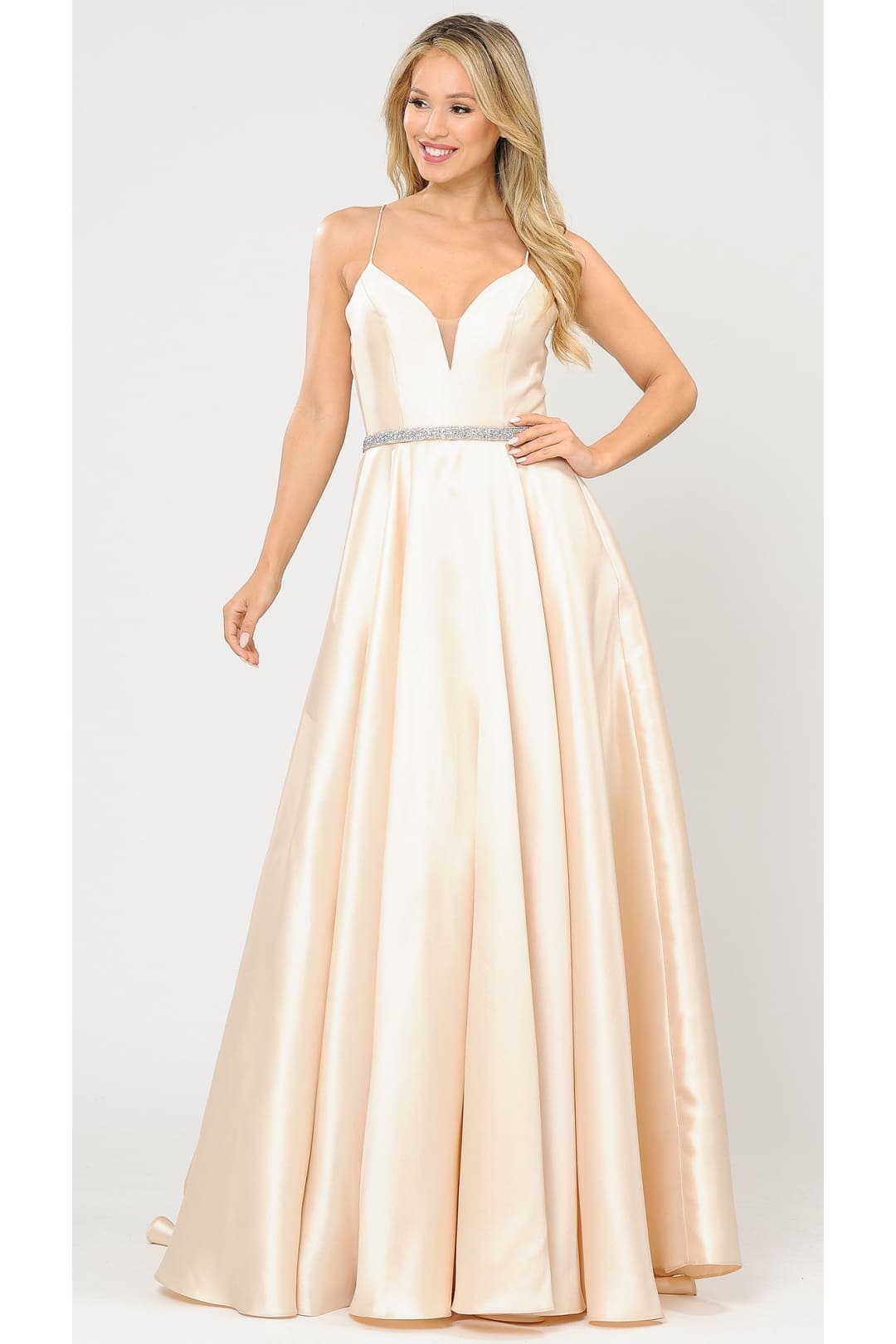 Special Occasion Classy Formal Gown - CHAMPAGNE / XS