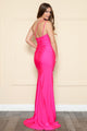 POLY 9132 Simple Single Dual Strap Prom Dress