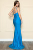 POLY 9132 Simple Single Dual Strap Prom Dress - DARK TUQUOISE / XS