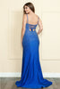 Poly USA 9140 Iridescent Rhinestone Lace - Up Corset Back Gown - Dress