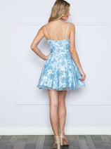 Poly USA 9190 A-line Glitter Short Semi Formal Party Dama Dress