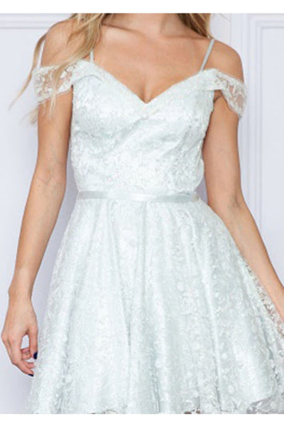 Poly USA 9198 Cold Shoulder Birdesmaids Short Dress