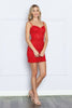 Poly USA 9206 Glitter Corset Back Spaghetti Straps Short Party Dress - Dress