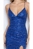 Poly USA 9210 Cut Out Back Sequined Cocktail Dress