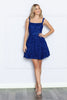 Poly USA 9214 Sequined Cocktail Dress - ROYAL BLUE / XS