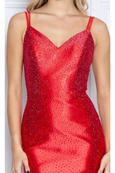 Poly USA 9220 Dual Straps Embellsihed Cocktail Dress