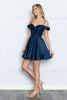 Poly USA 9238 Embellished Cold Shoulder A-line Homecoming Dress - Dress
