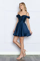 Poly USA 9238 Embellished Cold Shoulder A-line Homecoming Dress - Dress