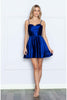 LA Merchandise LAY9248 Spaghetti Straps Ruched A-line Cocktail Dress - NAVY BLUE / XS
