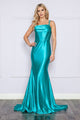 Poly USA 9258 Corset Bone Dual Spaghetti straps Stretch Pageant Dress - Dress