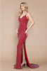 Poly USA 9282 Sleeveless Fitted Crystal Rhinestone Mesh Prom Gown - RED / XS Dress