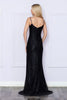Poly USA 9288 Spaghetti Strap Sequin Print Black Tie Event Gown - Dress