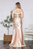 Poly USA 9350 Cold Shoulder Straps Illusion Embroidered Prom Dress