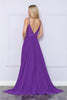 Poly USA 9368 Sleeveless Embroidered V - Neck Side Pocket Slit Dress