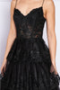 Poly USA 9402 Sleeveless Sheer Bodice Tiered Layered Embellished Gown - Dress