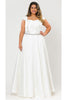 Wedding Destination Formal Gown-LAYW1104B - OFF WHITE / 14W