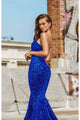 Portia And Scarlett 21208 Strapless Long Prom Dress - Cobalt / Prom Dress