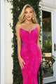 Portia And Scarlett 21208 Strapless Long Prom Dress - Hot Pink / Prom Dress