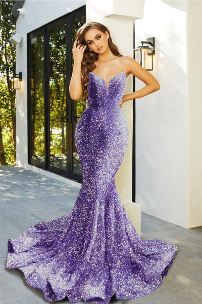 Portia And Scarlett 21208 Strapless Long Prom Dress - Lilac / Prom Dress