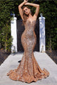Portia And Scarlett 21208 Strapless Long Prom Dress - Rose Gold / Prom Dress