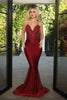 Portia and Scarlett PS21116 -long- Embellished V-Neck Mermaid Dress for a Sophisticated Style - Emerald / 10 - Dress