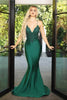 Portia and Scarlett PS21116 -long- Embellished V-Neck Mermaid Dress for a Sophisticated Style - Emerald / 2 - Dress