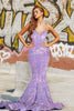 Portia and Scarlett PS21207 -long- Simple Prom Mermaid Gown with Spaghetti Straps and Sequins - Red / 18 - Dress