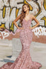 Portia and Scarlett PS21207 -long- Simple Prom Mermaid Gown with Spaghetti Straps and Sequins - Red / 20 - Dress