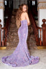 Portia and Scarlett PS21208 -long- Strapless V-Neck Sequin Gown - Cobalt / 20 - Dress