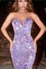 Portia and Scarlett PS21208 -long- Strapless V-Neck Sequin Gown - Cobalt / 22 - Dress