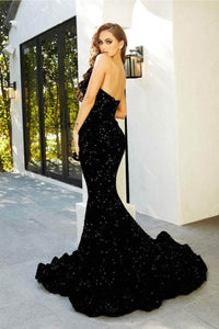 Portia and Scarlett PS21208 -long- Strapless V-Neck Sequin Gown - Rose / 00 - Dress