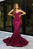 Portia and Scarlett PS21208 -long- Strapless Velvet Sequin Gown - Red / 18 - Dress