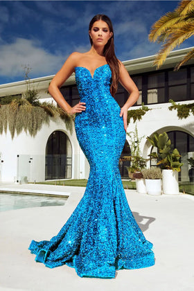 Portia and Scarlett PS21208 Sweetheart Sequined Stretchy Pageant Gown