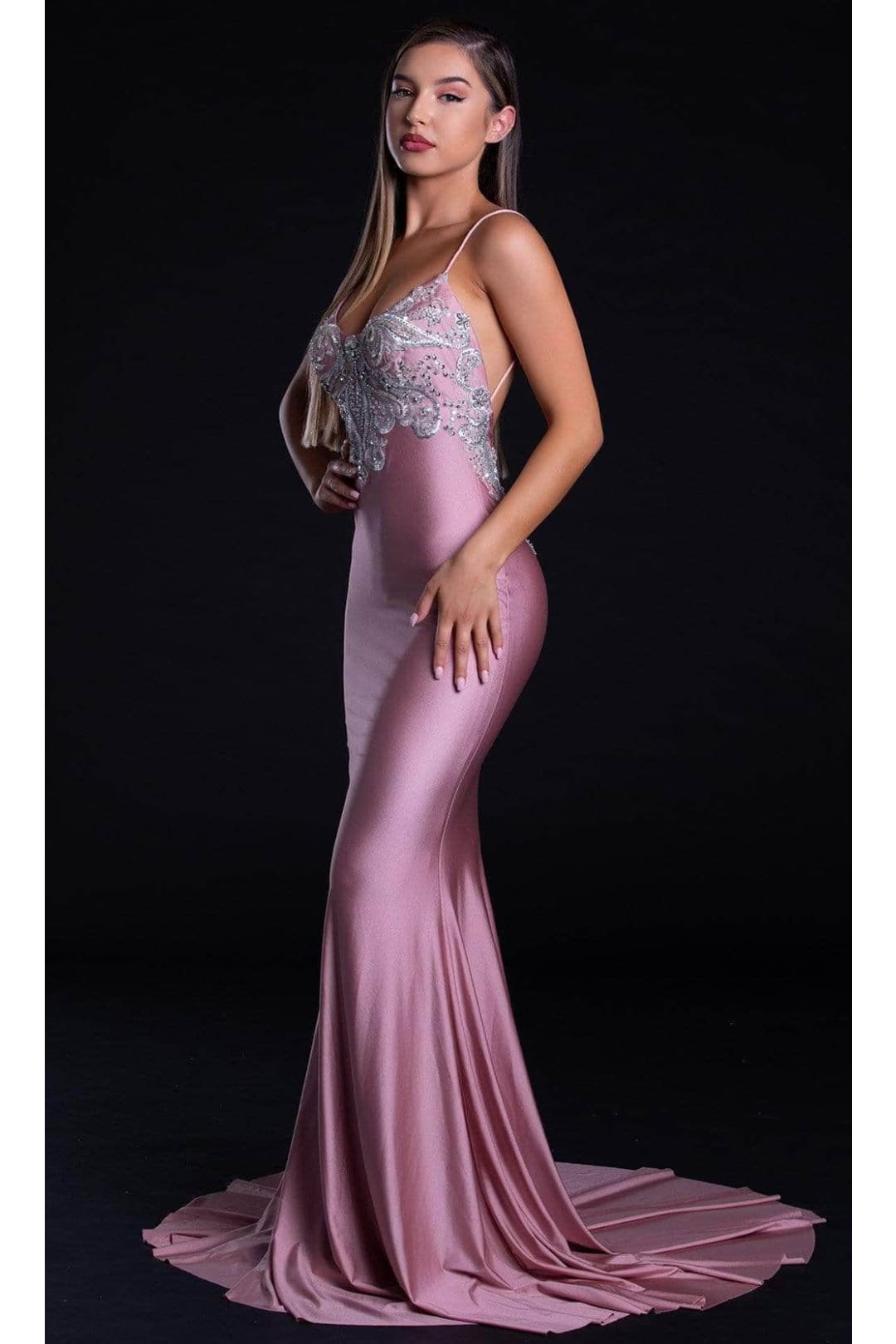 Portia and Scarlett PS21226 -long- Embroidered Mermaid Prom Dress - Blush / 4 - Dress